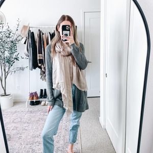 NORDSTROM Beige Satin Scarf